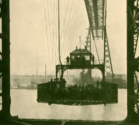 Traveling Car, Transporter Bridge, Middlesborough, c1930.