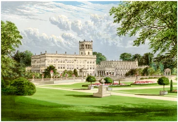 Trentham Hall, Staffordshire, hjemmet til hertugen av Sutherland, c1880