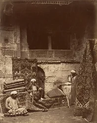 Tyrkisk teppebasar, Kairo, ca. 1880.