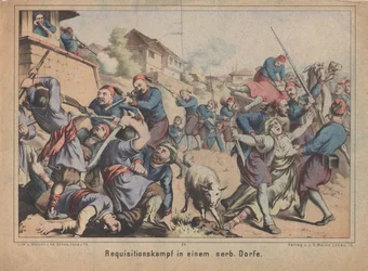 Tyrkisk rekvisisjonskamp i en serbisk landsby