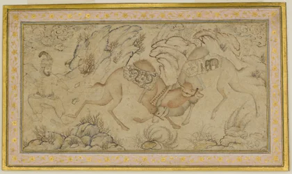 Two Camels Fighting, sent på 1500-tallet - begynnelsen av 1600-tallet.