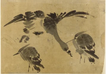 To hegre og en gås, Edo-periode, 1573-1615.
