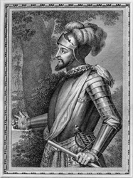 Vasco Núñez de Balboa 1475-1519 Fra portretter av illustere spanjoler, 1791