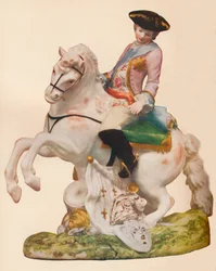 Vauxhall porselensfigur, sannsynligvis som representerer Ferdinand, hertug av Brunswick, c1755-60.