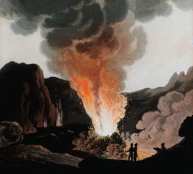 Vesuv i utbrudd, Italia, c1815