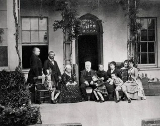 Victor Hugo , fransk romanforfatter, i eksil i Guernsey, 1866