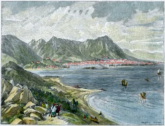 Victoria, Hong Kong, fra det kinesiske fastlandet, c1890