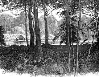 Utsikt i Claremont Park, Surrey, 1900