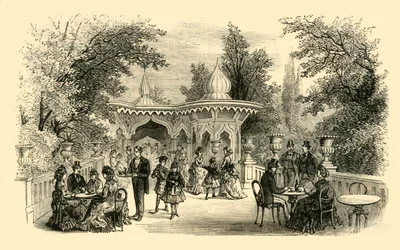 Utsikt i Surrey Gardens, c1878.