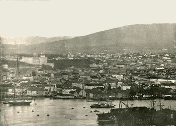 Utsikt over Christiania, Oslo, Norge, 1895.