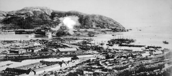 Utsikt over Port Arthur, Manchuria, 1904.