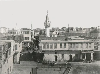 Utsikt over gamlebyen, Suez, Egypt, 1895.
