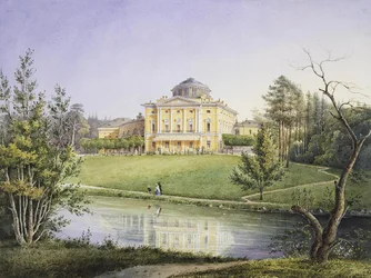 Utsikt over Pavlovsk-palasset, 1847
