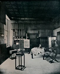 Utsikt over studioet, ved 25 Cadogan Gardens, c1899