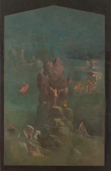 Veggmaleri: Perseus og Andromeda i landskap, fra keiservillaen..., 1. århundre f.Kr.
