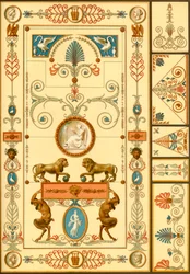 Veggmaleri og takdekorasjon, Tyskland, tidlig på 1800-tallet, 1898.
