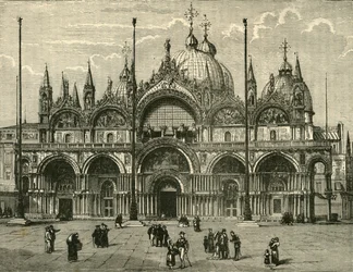 Vestfronten av St. Marks, Venezia, 1890.