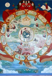 Wheel of Samsara. Temple of the Thousand Buddhas. Toulon sur Arroux Frankrike