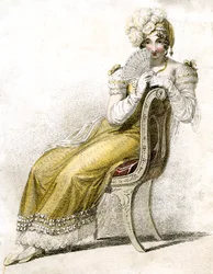 Kvinne med vifte, ca 1750-1850