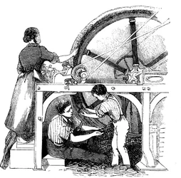 Kamgarnproduksjon, c1845