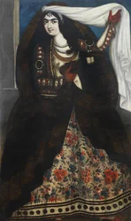 Ung kvinne iført chador, ca 1844-1850.