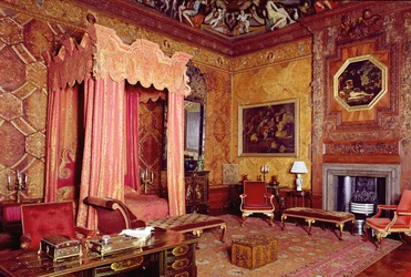 Chatsworth House, State bedroom 1687-1707, Derbyshire, Storbritannia