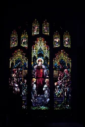 Kristus med små barn av Tiffany, 1902 (hele vinduet)