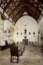 Interiøret i Great Hall, Cotehele House, Cornwall