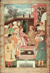 Parviz tar imot publikum, Jahangir School, Mughal