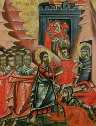 Raising of Lazarus, gresk ikon fra Epirus, 1611