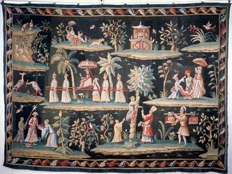 Tapestry i Chinoiserie-stilen til John van der Bank, Soho Tapestry Works, tidlig på 1700-tallet