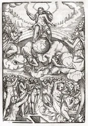 The Last Judgement, basert på et tresnitt av Hans Holbein (149798-1543) den yngre, fra 