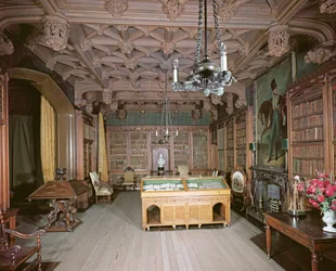 Biblioteket, Abbotsford House, Melrose, gjenoppbygd ca. 1822