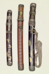 Tre Aikichi Tanto (sverd) fra Meiji-perioden, sent på 1800-tallet
