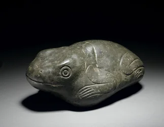 En sjelden aztekisk steinfrosk, ca. 1200-1521