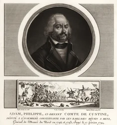 Adam Philippe, Comte de Custine, fransk revolusjonær general, henrettet for forræderi 1793