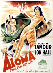 Aloma of the South Seas filmplakat av AlfredSantell med Dorothy Lamour og Jon Hall i hovedrollene 1941
