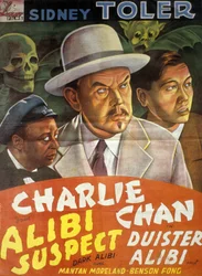 Plakat for filmen Charlie Chan: Mørkt alibi av Phil Karlson med Sidney Toler