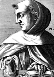 Albert Magnus (1193/1206–1280) tysk dominikansk munk, vitenskapsmann, filosof og teolog, gravering