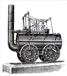 Et motorlokomotiv jeg bygget av George Stephenson