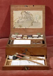 Kunstnerens akvarellmalingsboks laget av R.Ackermann, ca. 1820 (bilde)