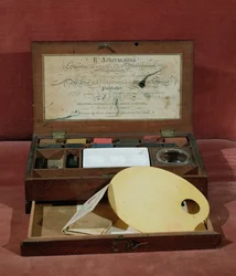 Kunstnerens akvarellmalingsboks laget av R. Ackermann, ca. 1820 (bilde)