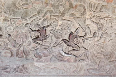Basrelieffer på det østlige galleriet i Angkor wat, Kambodsja