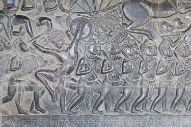 Basrelieffer på det nordlige galleriet i Angkor wat, Kambodsja