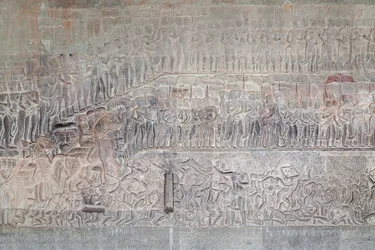 Basrelieffer på det sørlige galleriet i Angkor wat, Kambodsja