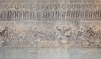 Basrelieffer på det sørlige galleriet i Angkor wat, Kambodsja