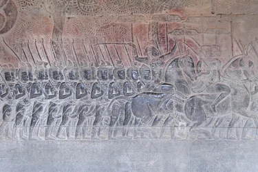 Basrelieffer på det sørlige galleriet i Angkor wat, Kambodsja