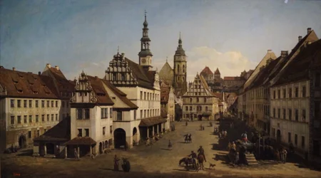 Bernardo Belotto, kalt Canaletto, «Pirna-markedet», 1768, Pusjkin-museet, Moskva