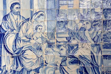 Brasil, Bahia, Salvador: Azulejo i Bonfim kirke: Epiphan