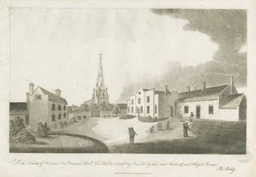 Brewood Grammar School: akvatintgravering, 30. januar 1799